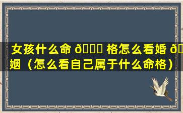 女孩什么命 🐋 格怎么看婚 🐟 姻（怎么看自己属于什么命格）